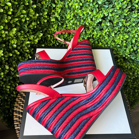 Gucci Marmont double G Red Leather platform, size 40 - Picture 3 of 11